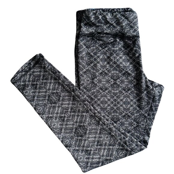 RBX Black White Geometric Pattern Leggings Women’s Size Large - Picture 3 of 7